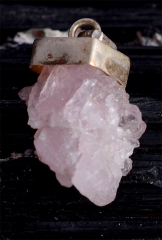 Rosenquarz Kristall Anh�nger Silber